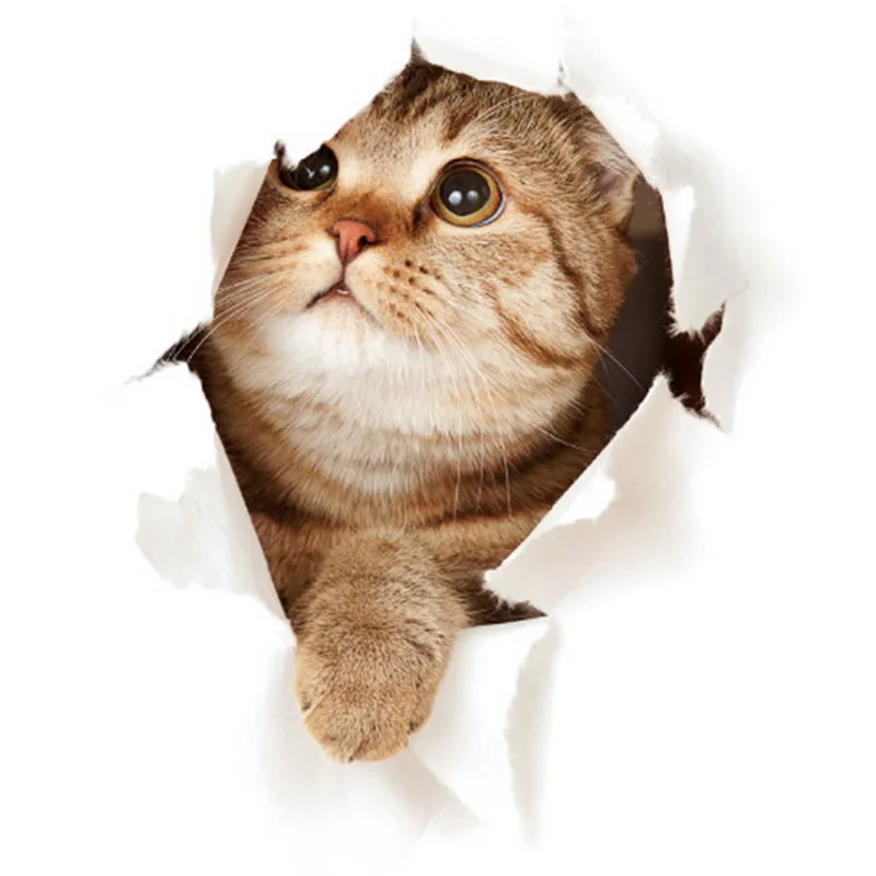 

1PC Cute Cats 3D Wall Sticker For Living Room children's Room Home Decoration Art Decals Mural Kitten Puppy Stickers Wallpaper