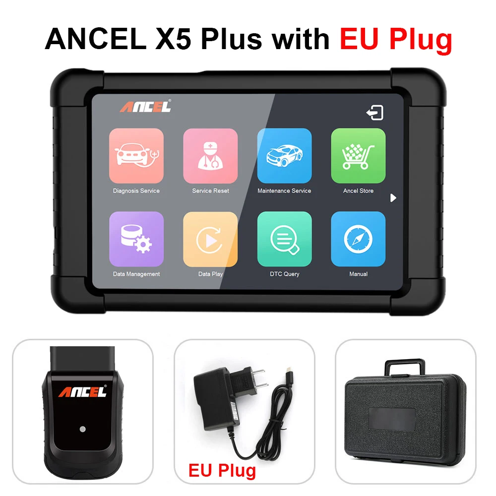 ANCEL X5 OBD2 автомобильный диагностический инструмент полная система Автомобильный сканер ABS SRS масло EPB DPF wifi OBD2 Диагностика автомобиля обновление бесплатно - Цвет: X5 Set with EU Plug