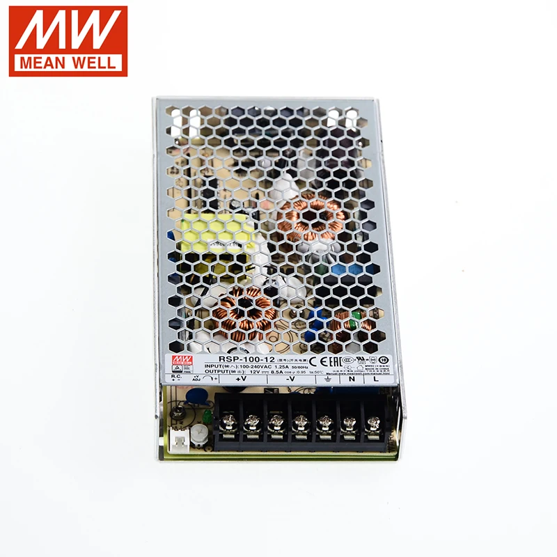 MEAN WELL RSP-100 импульсный источник питания 3 V 5V 7 5 12V 15V 24V 27V 48V DC 100W pfc Meanwell трансформатор