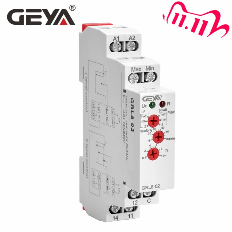 Реле уровня воды GEYA GRL8 10 А 24 в пост. Тока 220 В|Реле| |