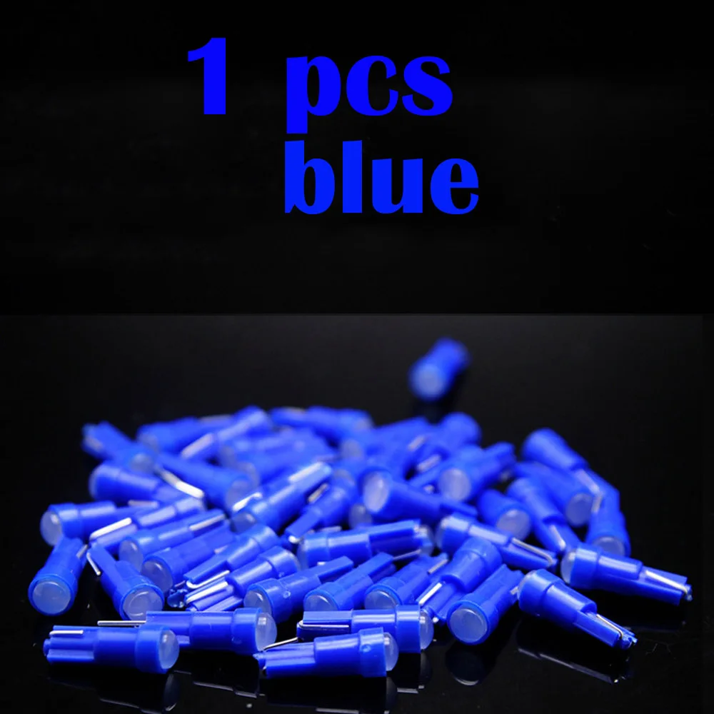 blue 1pcs Для машины подсветка для авто Автомобильная внутренняя T5 Светодиодная Автомобильная лампочка подсветка приборной доски Автомобильная дверь клиновидная лампа для ламп накаливания 12 В cob для SMD стайлинга автомобиля - Цвет: blue 1pcs