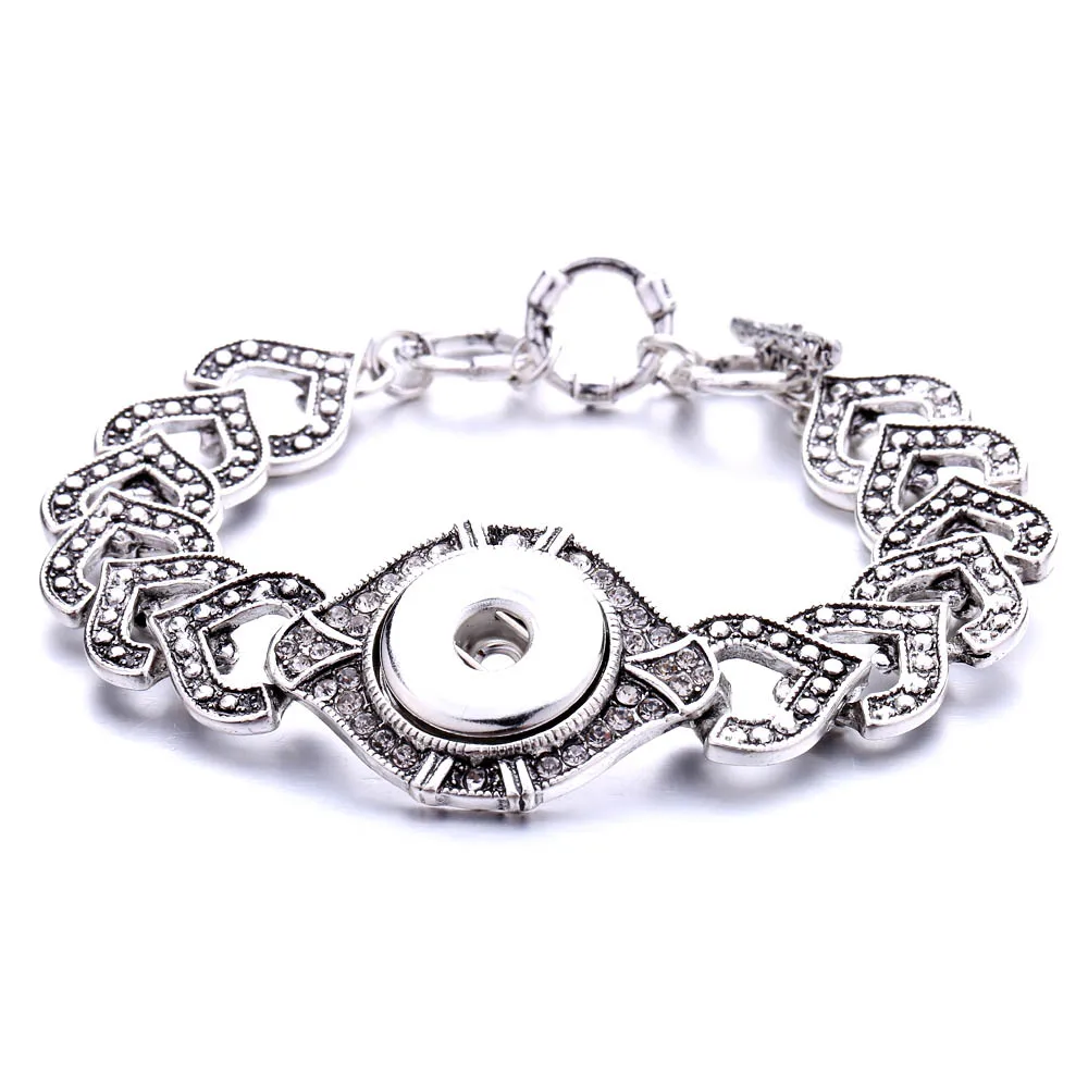 Новый посеребренный браслет с украшением в виде кнопки 18 мм ювелирные браслеты
