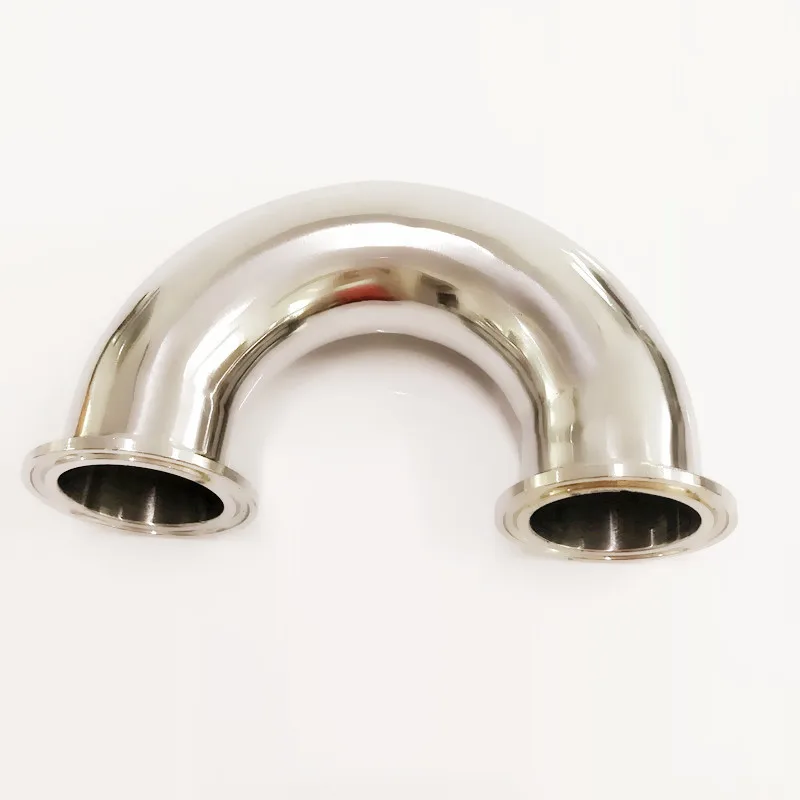 

51mm O/D 304 Stainless Steel Sanitary Ferrule 180 Degree Elbow Pipe Fitting Tri Clamp