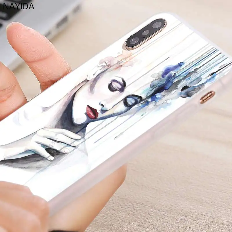 Мягкий чехол для Samsung galaxy A21 A31 A41 A51 A71 A90 A80 A70 A60 A50 A40 A30 A20 A10 a30s a40s девушка картина