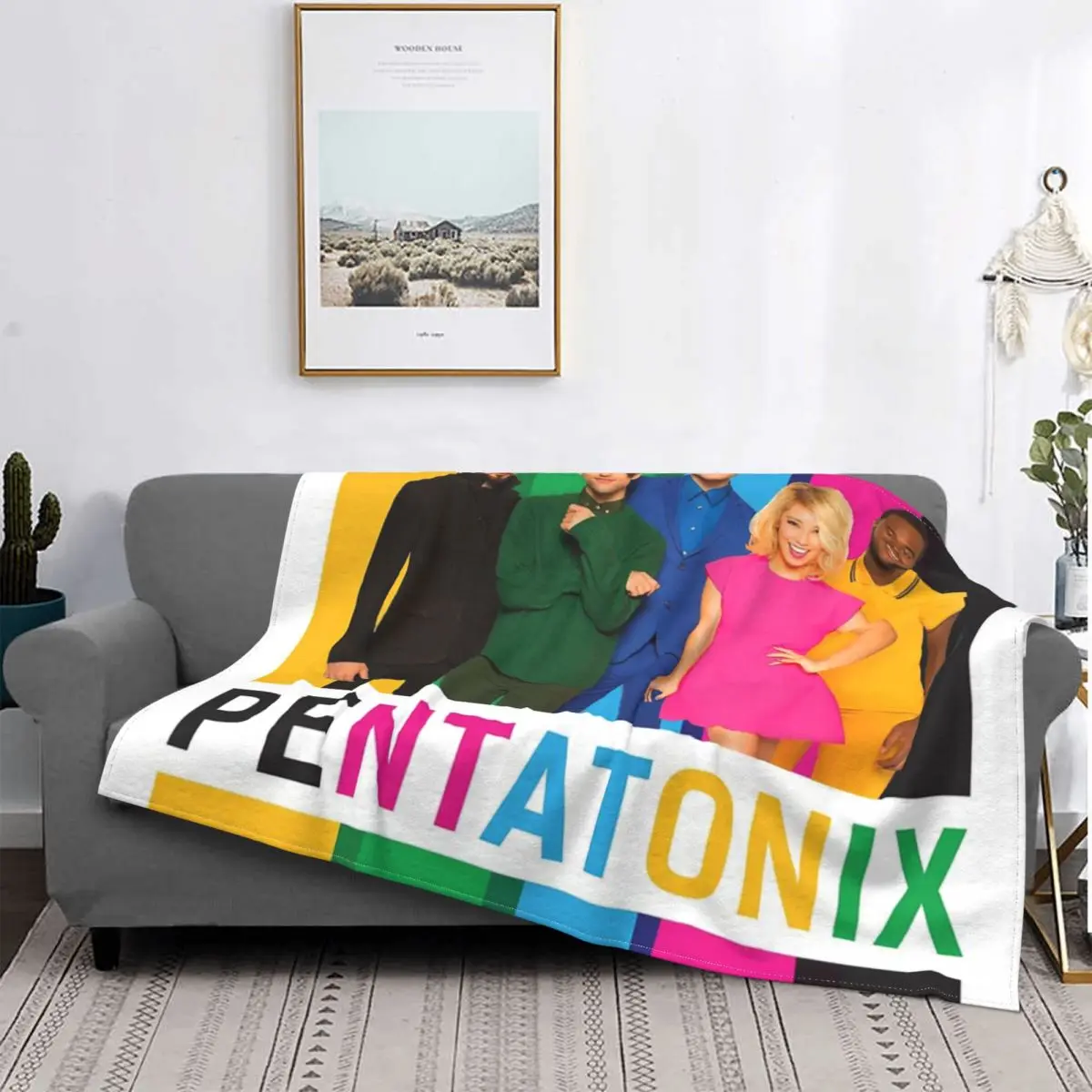 

Manta de Pentatonix a todo color, colcha, cama, manta Thermal a cuadros de muselina