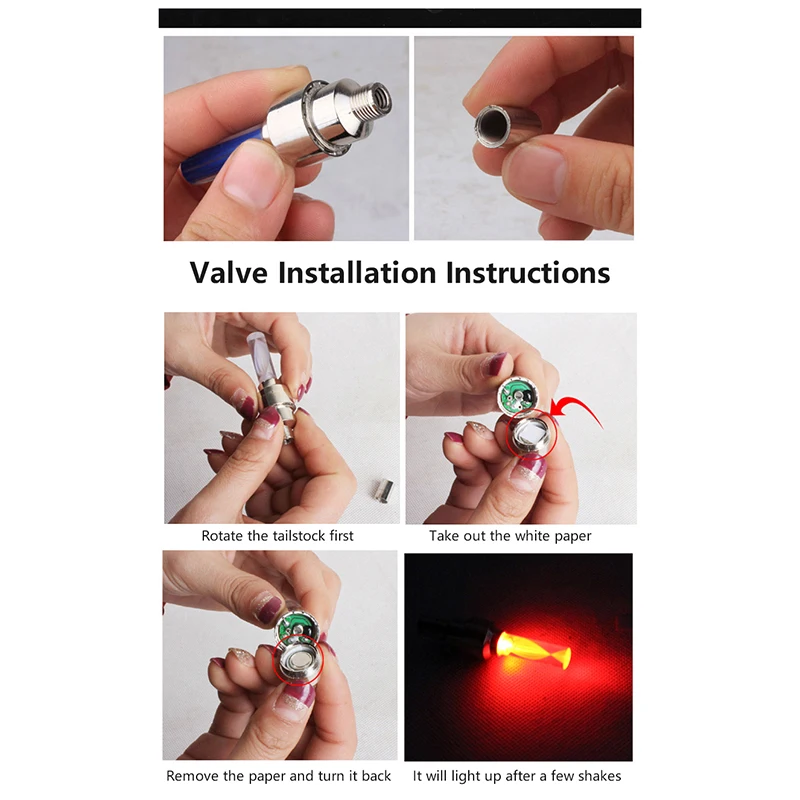 

2pcs Wheel Valve Cap Car Accessories Nozzle Light Tire Gas Nozzle Valve Core Glow Stick Neon Bicycle Wheel Light Accessories