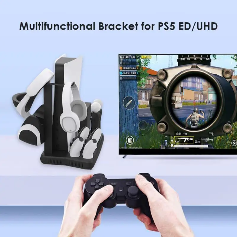 

Fast Charger For PS5 Wireless Controller Charging Cradle Dock Station For Sony PlayStation5 Joystick Gamepad With Cooler Fan