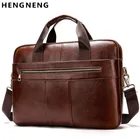 Портфель мужской из натуральной кожи, сумка-тоут для портативного ноутбука, офисный мешок на плечо