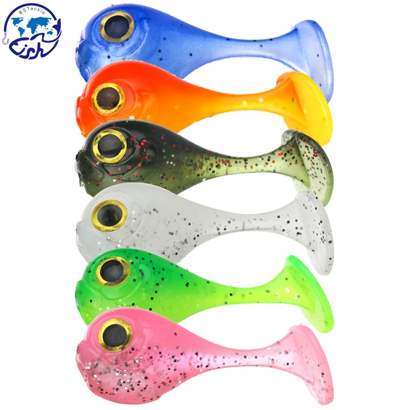 

6 шт., Мягкая Т-образная наживка для рыбы, 4 см