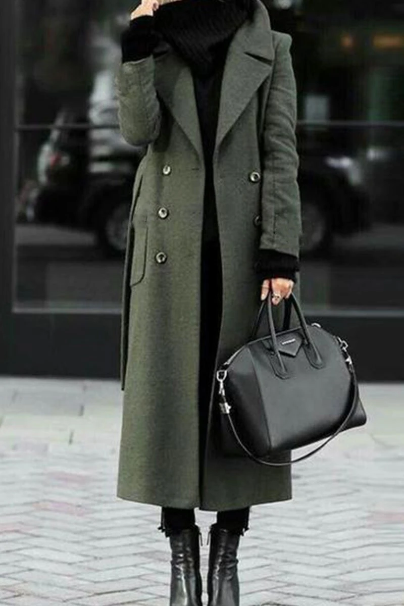 

casaco feminino 2020 UK Women Plus size Autumn Winter Cassic Simple Wool Maxi Long Coat Female Robe Outerwear manteau femme