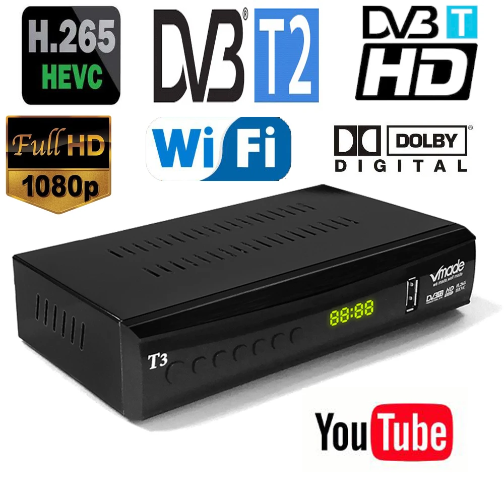 H265 Hevc Dvb T2 ТВ приёмник, поддерживает Youtube Dolby ac3 Hevc H265 Обновлено с DVB-T