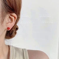 giraffe heart mini small asymmetrical earring pearl stud earring for women red stud korean earrings