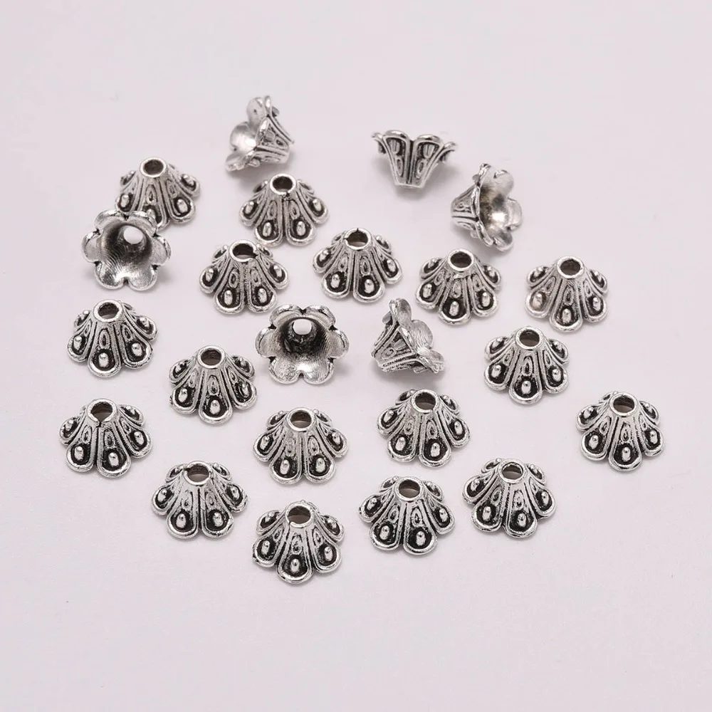

50Pcs/Lot 8*8mm Metal Antique Flower Bead Caps Cone for Beads Jewelry Making Findings DIY Bracelet Spaced Jewelry Accessories