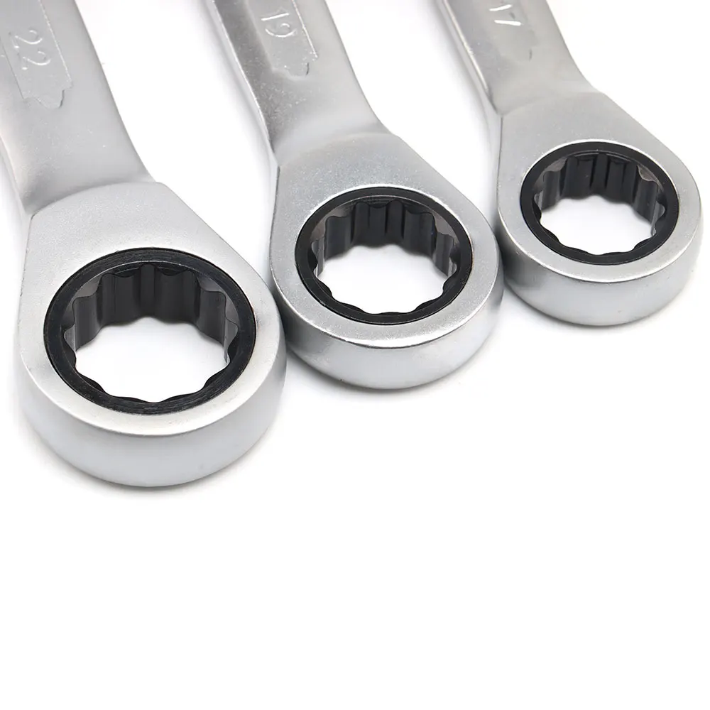 

8-22mm Ratchet Wrench Set Ratcheting Spanners 72T Matte or Mirror Polish Multitool Set of Keys with Roll-up Storage Pouch