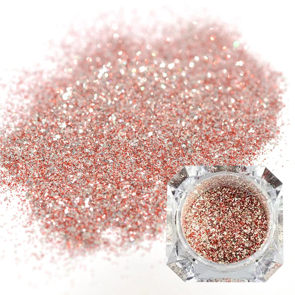 Блестящий Порошок для акриловых ногтей блестящий розовый шестигранный лазерный