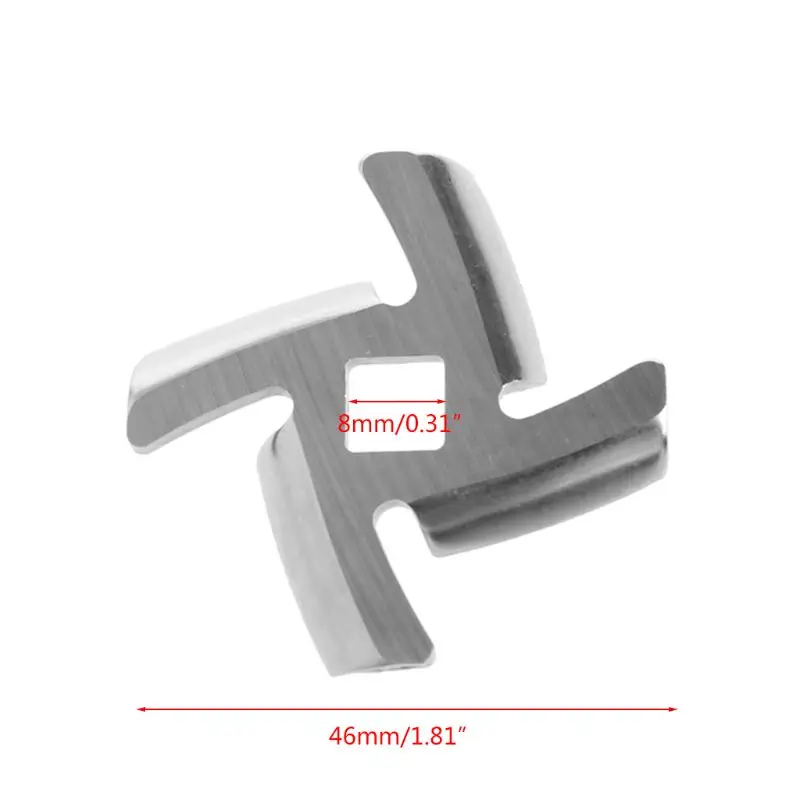 

3pcs/set Mincer Knife Stainless Steel 4 Blade Square Hole Meat Grinder Parts