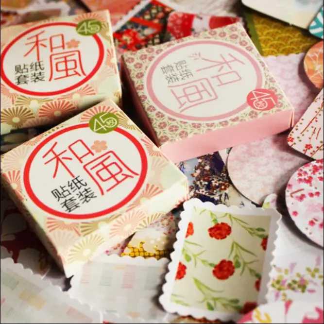 

45pcs/lot Photo deco DIY Multifunction seal Sticker set for Handmade Products label sticker