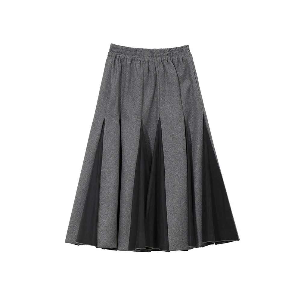 

SISHION Women 2021 Spring Long Midi Skirt harajuku WF0243 Ladies Vintage High Waist Streetwear Grey Ruffles Skirt Y2K faldas