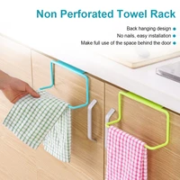 plastic hanging towel holder over cabinet towel bar bathroom kitchen towel rag rack space saving shelf hanger home organizer