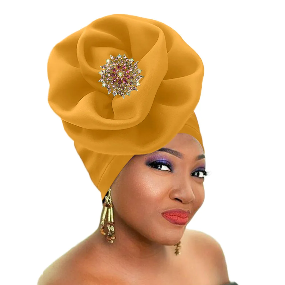 Женский головной убор свадебный тюрбан африканская Авто геле цветок розы