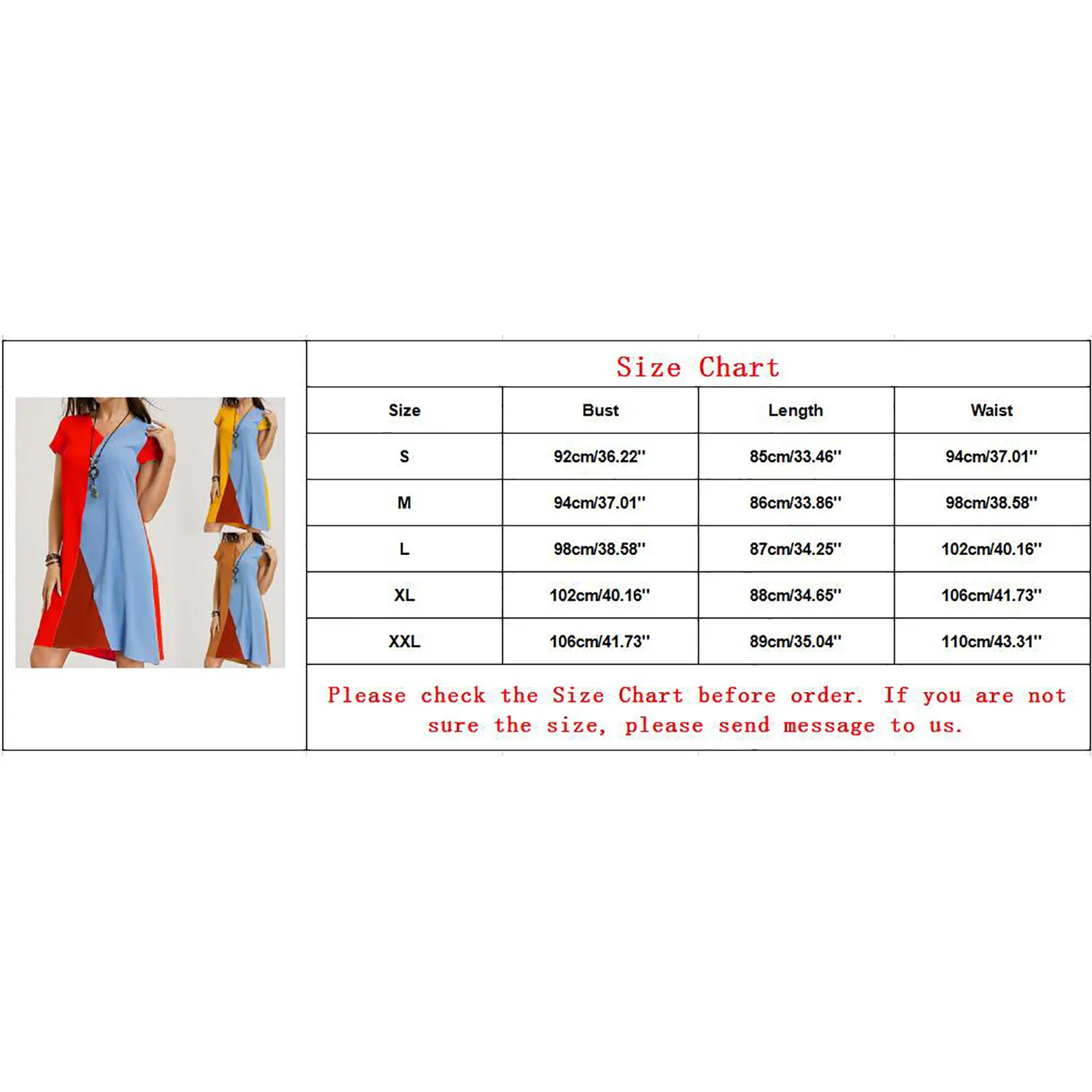 

Women's Summer Casual V-neck Short-sleeved Loose Print Color Matching Dress For Women Robe Femme 2021