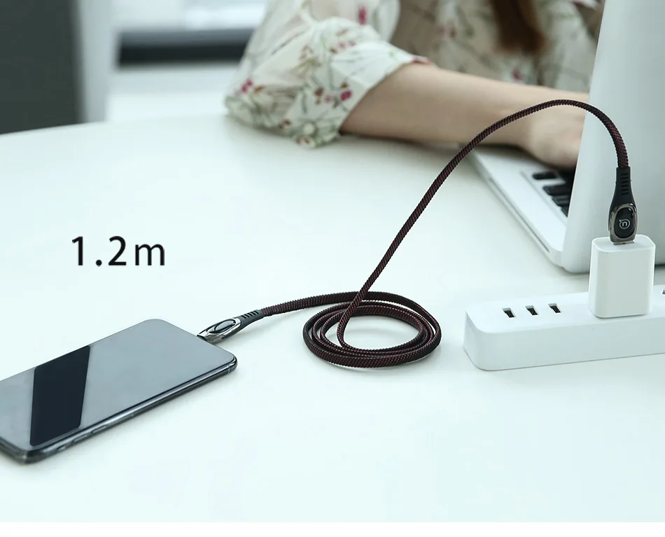 USAMS USB кабель для iPhone Xs Max XR цифровой дисплей Быстрая зарядка данных кабель мобильного телефона для iPhone X 8 7 6 5 iPad провод шнур