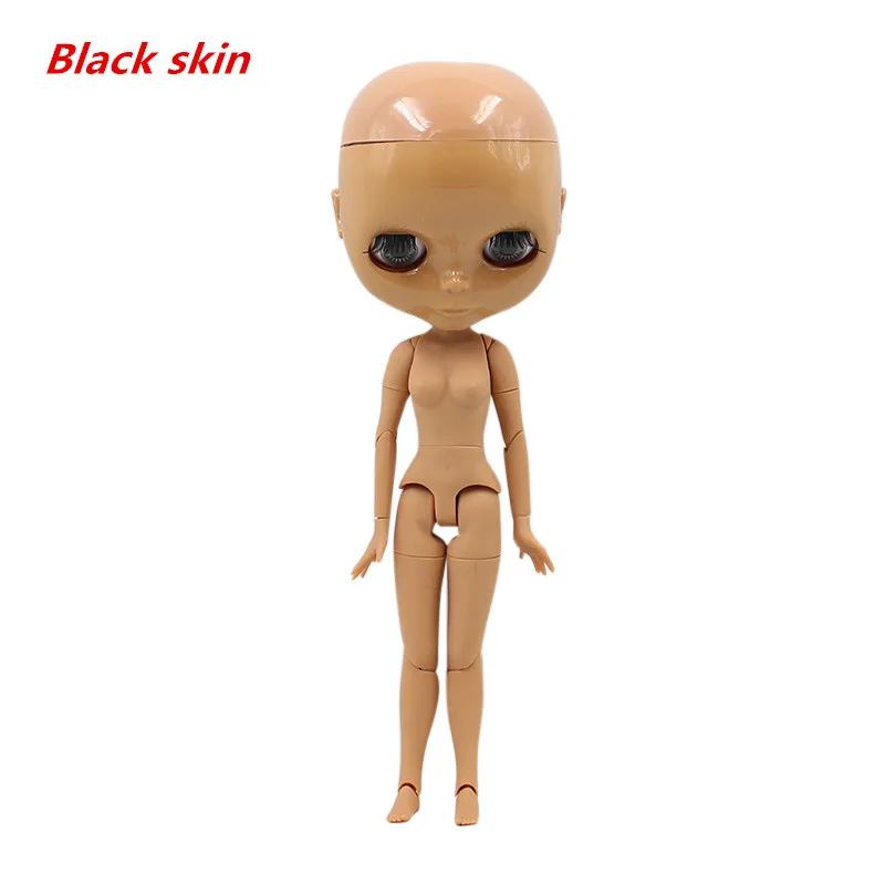 black skin 7 Joints Фабрика Blyth кукла BJD, 19 суставов, нео-кукла Обнаженная голова индивидуализированные куклы могут изменить Макияж DIY, 1/6 мяч соединены куклы - Цвет: black skin 7 Joints