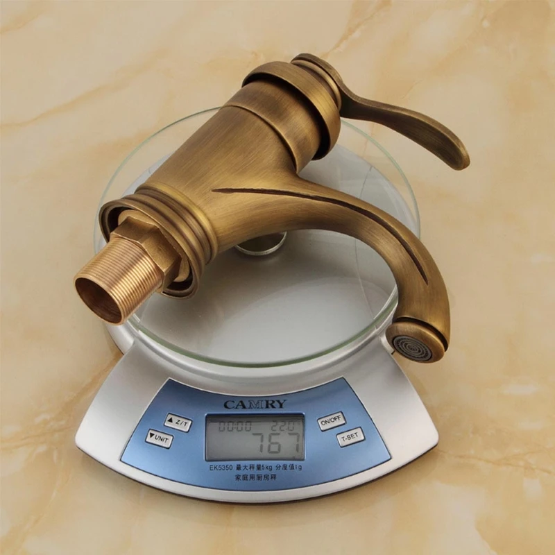 

Faucet Kit Faucet Antique Brass Basin Faucet Hot & Cold Mixing Faucet Deck Mounted Basin Faucet Torneira Kitchen Sink