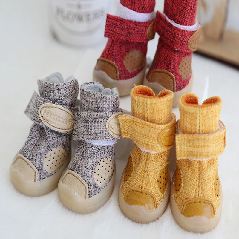 Новинка 2019 теплая обувь для собак на осень и зиму 4 шт./компл. мягкие ботинки