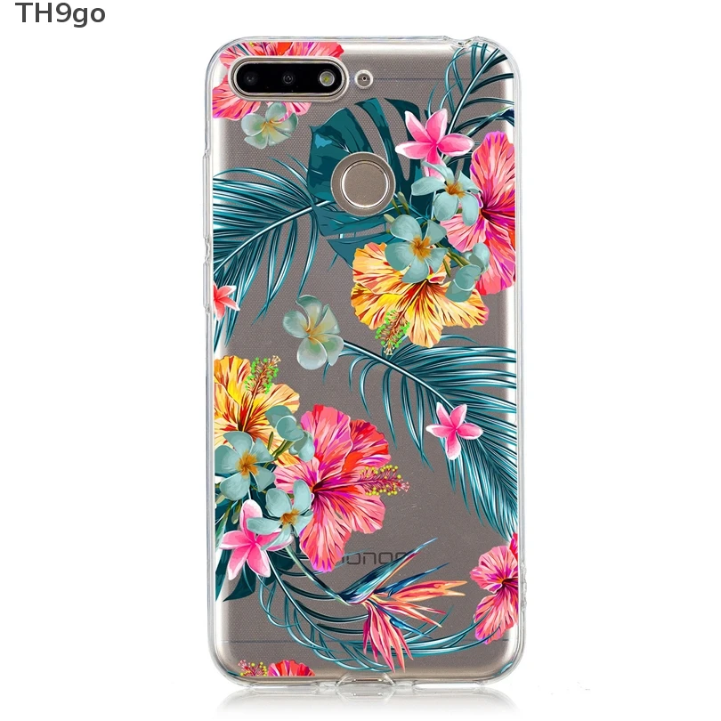 Тонкий окрашенный ТПУ чехол для Huawei Y6 Y7 Prime Y9 2018 прозрачный силиконовый телефона Y5