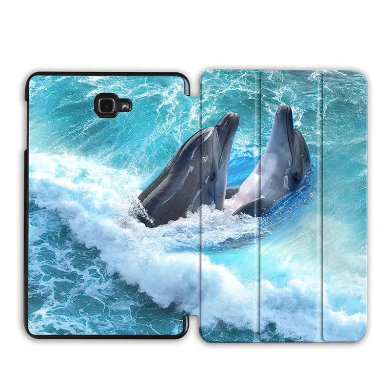 SS03 Чехол MTT для samsung Galaxy Tab A A6 10,1 '' SM-T580 T580N T585 T585C милый Дельфин из искусственной кожи флип-чехол с подставкой чехол для планшета - Цвет: SS03