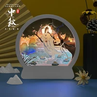 semicircular 3d shadow box frame paper cut night light child fairy light usb rechargeable bedroom bedside lamp for kids gift
