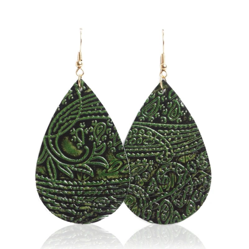 Cpop красные каплевидные серьги из натуральной кожи для женщин модные Эффектные в