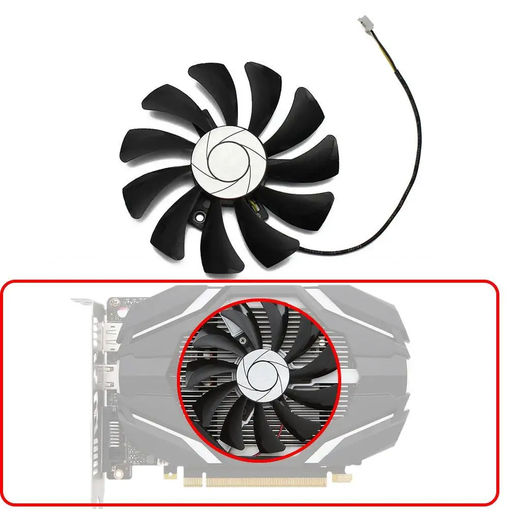 HA9010H12F-Z 85 мм 0.57A 2Pin GTX1050 охлаждающий вентилятор GPU для MSI Geforce GTX 1050 2G 1050Ti 4G OC