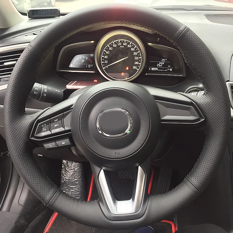 Ручное шитье WCaRFun чехол рулевого колеса автомобиля для Mazda 3 Axela 2017 2018 2019 6 Atenza 2019-CX-3