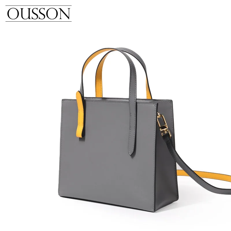 Модная контрастная цветная сумка тоут OUSSON новинка 2020 женская мессенджер из