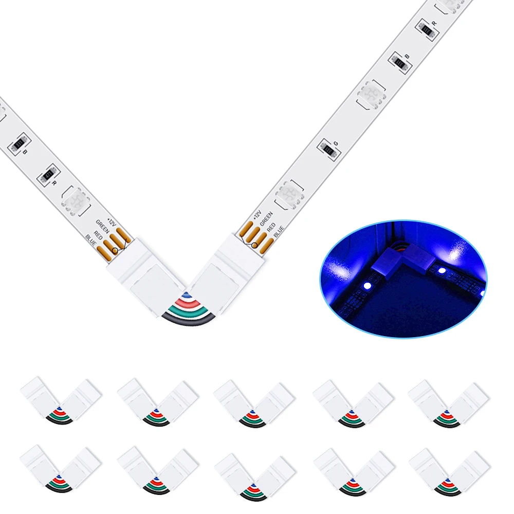 10 мм ширина 5050 SMD RGB светильник полоса 4 контактный разъем 360 градусов угол