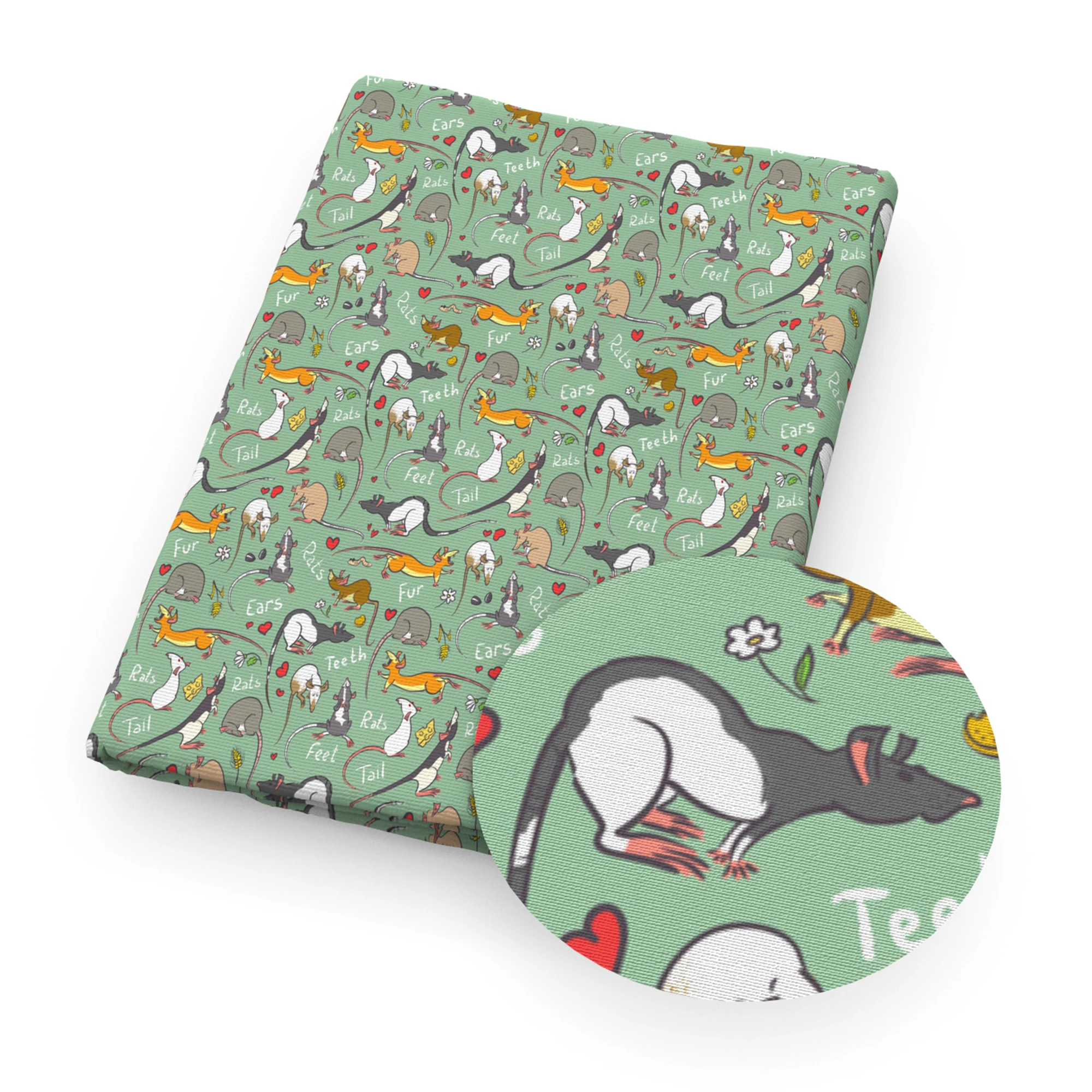 Лоскутная ткань из полиэстера и хлопка с принтом кошки для шитья Женский