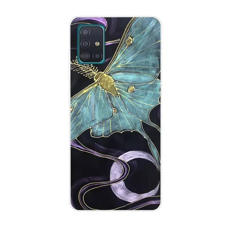 

Cartoon Dragonfly Pink Koi fish and Cherry Blossom Phone Case For Clear-Samsung S5 S6 S7 S8 S9 S10 S20 S21 Edge Plus E Fe Lite