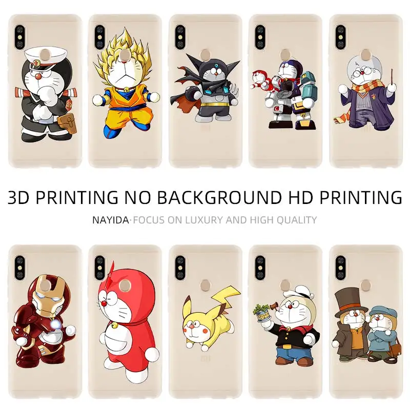 Мягкий чехол для Xiaomi 10 8 A2 A3 Cc9 Lite Mi 9se A1 6X 5X Note Pro Doraemon cos|Бамперы| |