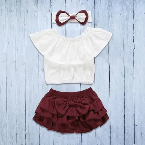 Милый милый детский нагрудник одежда для девочек из 3 предметов Детская футболка