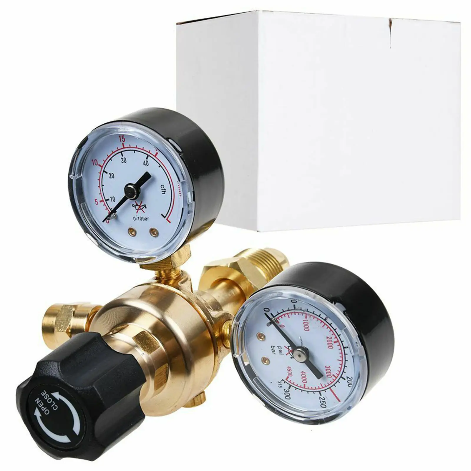 New Flow Meter Pressure Regulator Argon CO2 Reducer Reducing Valve Welding Gas Black |