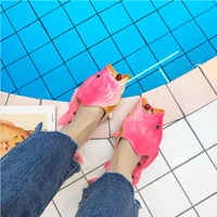parent child slippers women funny beach mules shoes men outdoor creatire fish shoes 2021 new