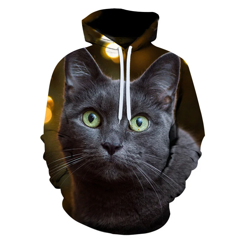 

The 2021 New Oversized Sweatshirt Uses Polyester 3D Printing Cat Pattern, Size XXS-6XL, Sports And Leisure One-Piece Hoodie