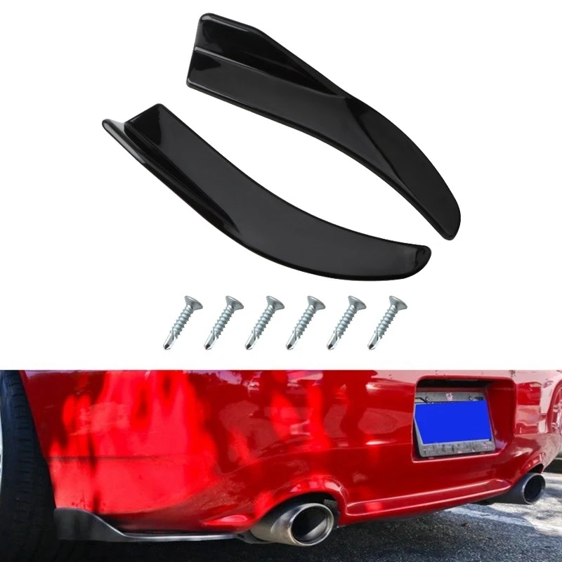 

Губы для заднего бампера автомобиля, боковые удлинители, 17-дюймовый изогнутый разветвитель, диффузор, защита, яркий задний разветвитель, гу...