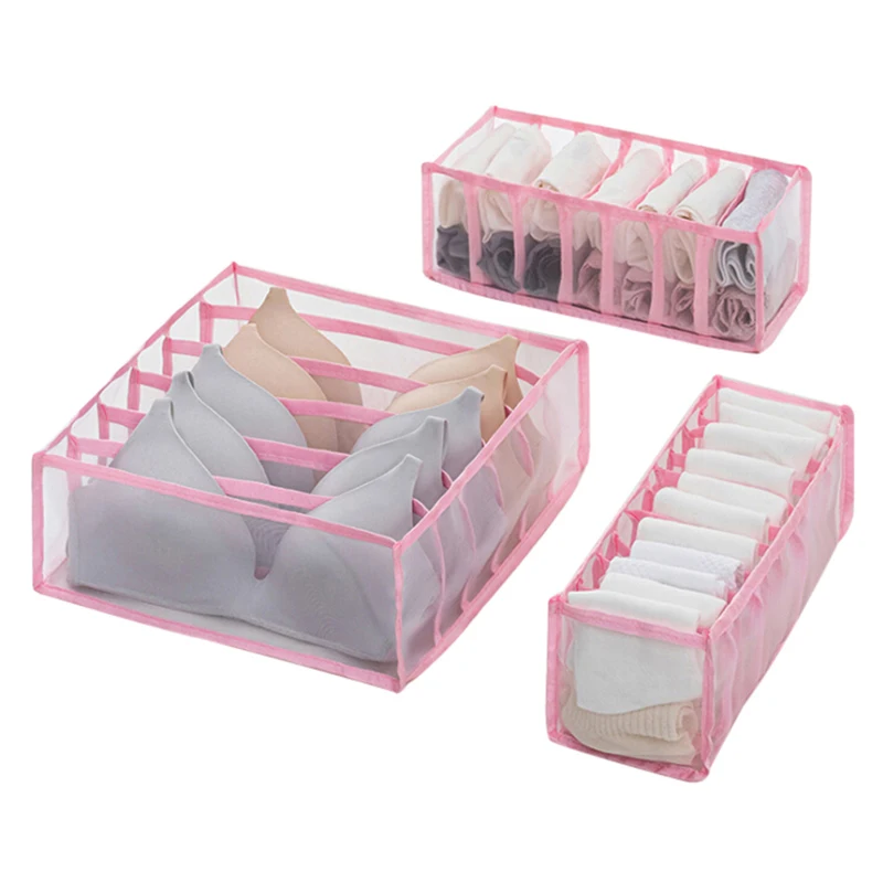 

Underwear Storage Box Organizer Foldable Drawer Organizer Dormitory Closet Organizer for Socks Home Separated Baskets