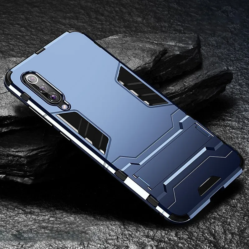 Чехол для Xiaomi Mi Note 10 Pro CC9 Pro Чехол Силиконовый армированный Жесткий Чехол-подставка чехол для телефона для Xiaomi Mi A3 A2 Lite чехол Fundas Shell - Цвет: Синий