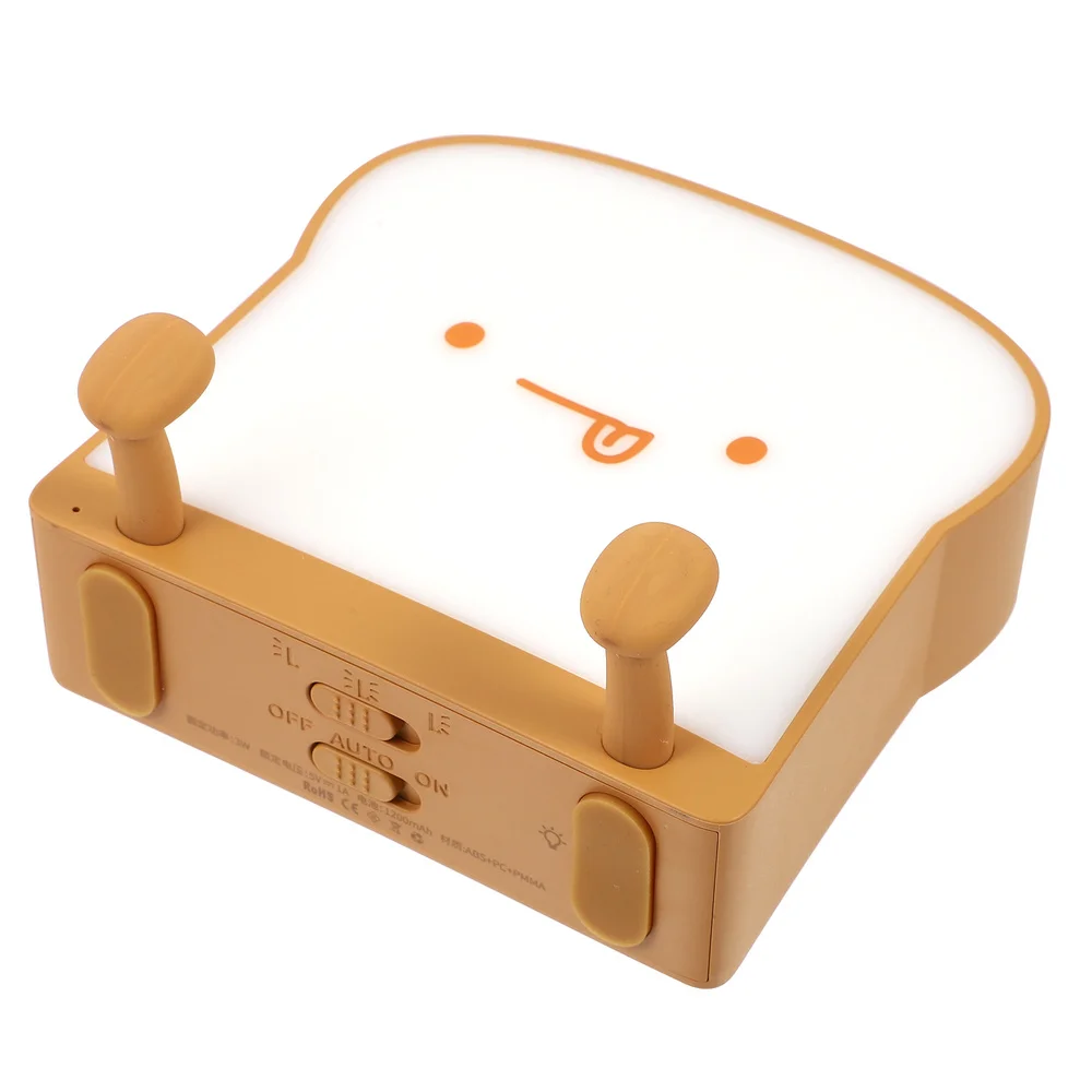 

Adorable Toast Shape Pat Light Bedside Night Lamp Dimmable Bedroom Lamp