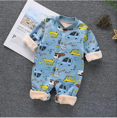 Детские комбинезоны для новорожденных Хлопковые теплые Осенние Комбинезоны с