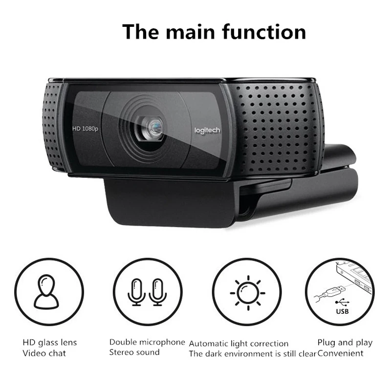 Оригинальная веб камера Logitech C920e 1080P для видеочатов и записи Windon7/8/10 Mac|Веб-камеры| |
